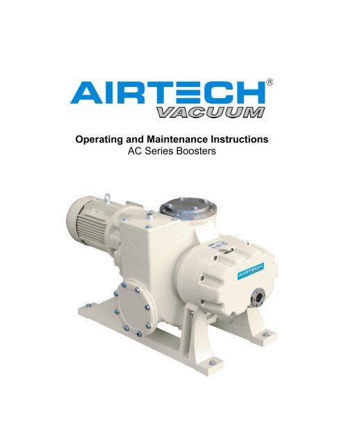 Operating and Maintenance Instructions AC Series Boosters - Airtech
