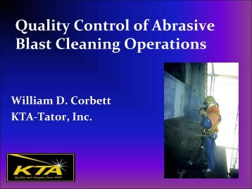 Quality Control of Abrasive Blast Cleaning Operations - PaintSquare