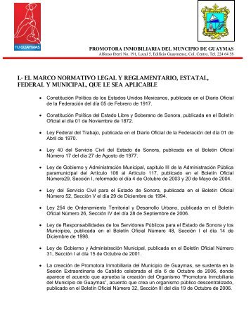 PROMOTORA INMOBILIARIA DEL MUNCIPIO DE GUAYMAS