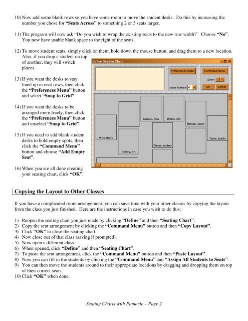 Empty Seating Chart