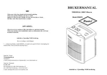 Thermal 2000 bruksanvisning - Seatronic