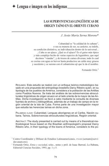 Las supervivencias linguÃ­sticas de origen taÃ­no en el oriente cubano