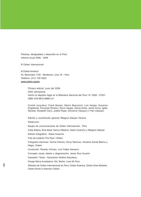 Pobreza, desigualdad y desarrollo en el PerÃº - Oxfam International