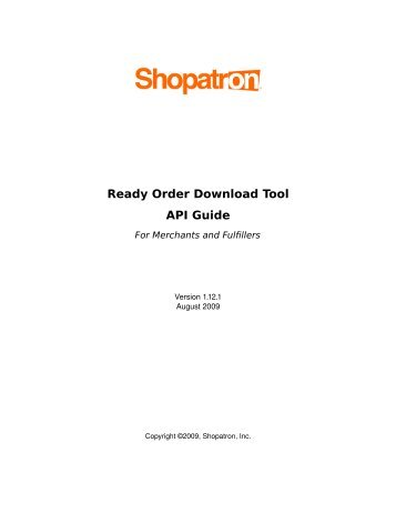 Ready Order Download Tool API Guide