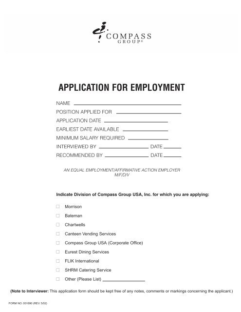 Compass group application deals