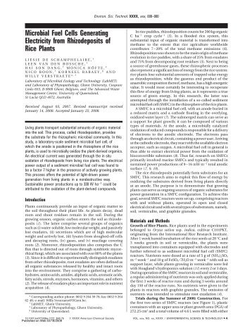 Microbial Fuel Cells Generating Electricity from Rhizodeposits of ...