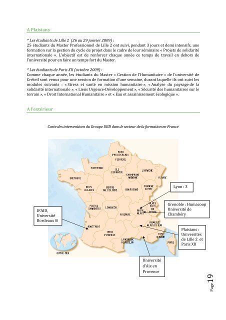 Rapport d'activités 2009 - Groupe URD