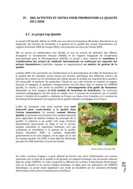 Rapport d'activités 2009 - Groupe URD