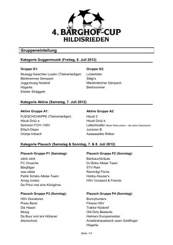 Spielplan - Hildisrieder Sportverein