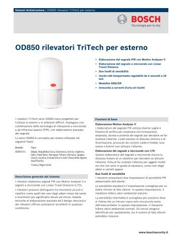 OD850 rilevatori TriTech per esterno - Bosch Security Systems
