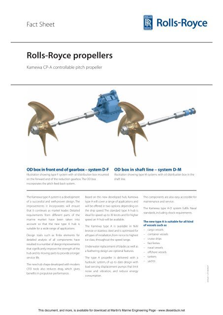 Kamewa controllable pitch propeller - Martin's Marine Engineering ...