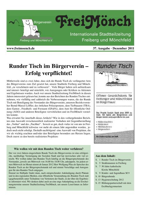 Ausgabe 37 - BÃ¼rgerverein Freiberg und MÃ¶nchfeld eV