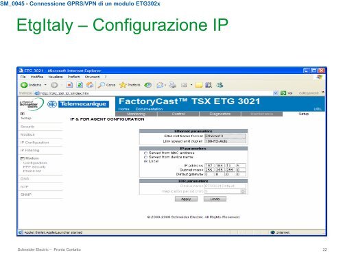 SM_0045 - Connessione GPRS/VPN di un ... - Schneider Electric