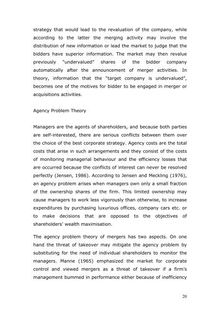 Post merger profitability analysis of shareholders. Evidence from ...