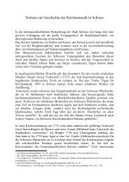 Notizen zur Geschichte der Kirchenmusik in Schwaz