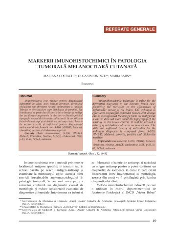 Markerii imunohistochimici in patologia tumorala melanocitara ...