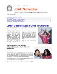 Latest Updates Assam 2005 in Orlando!! - Assam.Org