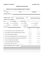 university of kentucky college of law roommate matching form i ...