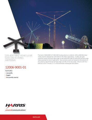 225-400 mhz vehicular satcom x-wing antenna - Harris RF ...