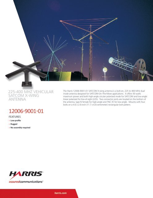 225-400 mhz vehicular satcom x-wing antenna - Harris RF ...