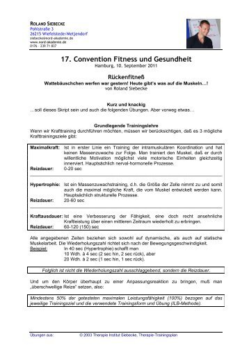 17. Convention Fitness und Gesundheit