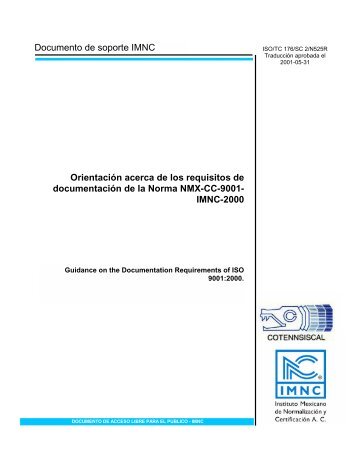 Documento de soporte IMNC OrientaciÃ³n acerca de los requisitos ...