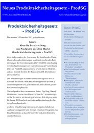 Neues Produktsicherheitsgesetz â ProdSG - Maschinenrichtlinie.de