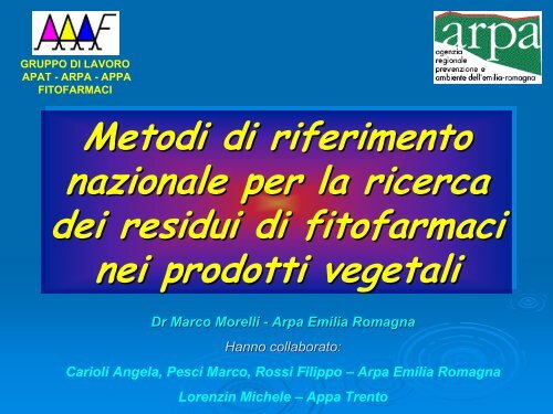 Relazione Marco Morelli ARPA Emilia Romagna - Agenzia ...