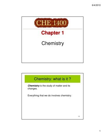Chapter 1 Chemistry