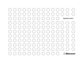 Zvjezdica kodovi Ã¢Â€Â“ privatni korisnici - Metronet