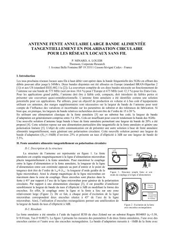 antenne fente annulaire large bande alimentÃ©e ... - CT Systemes