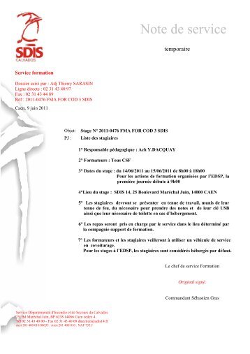 info document - SDIS14
