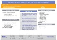 OUTLOOK FOR DAIRY INGREDIENTS IN  THE ... - UBIC-Consulting