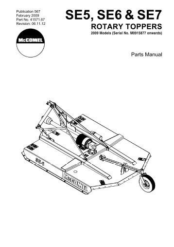 SE5, SE6 & SE7 Rotary Mowers - Parts Manual - McConnel