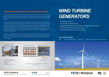 Wind Turbine Generators - TECO-Westinghouse Motor Company