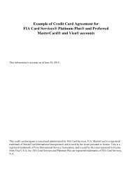 Example of Credit Card Agreement for FIA Card ServicesÂ® Platinum ...