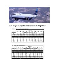 E190 Cargo Compartment Maximum Package Sizes