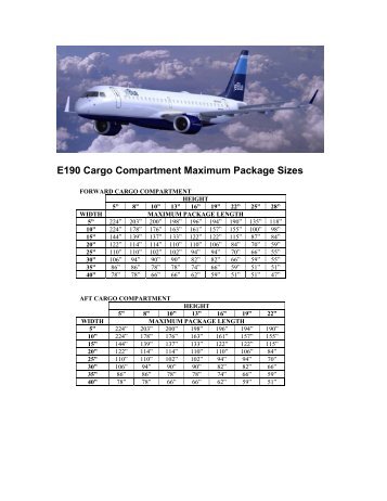 E190 Cargo Compartment Maximum Package Sizes