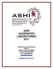 ASHI ACCREDITED LABORATORIES 2011 - American Society for ...