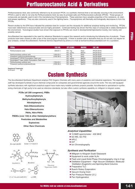 Chemical Reference Standards AccuStandardÂ®