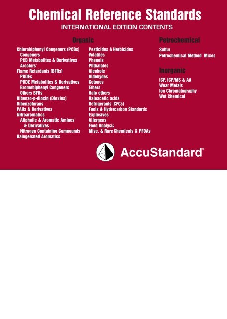 Chemical Reference Standards AccuStandardÂ®