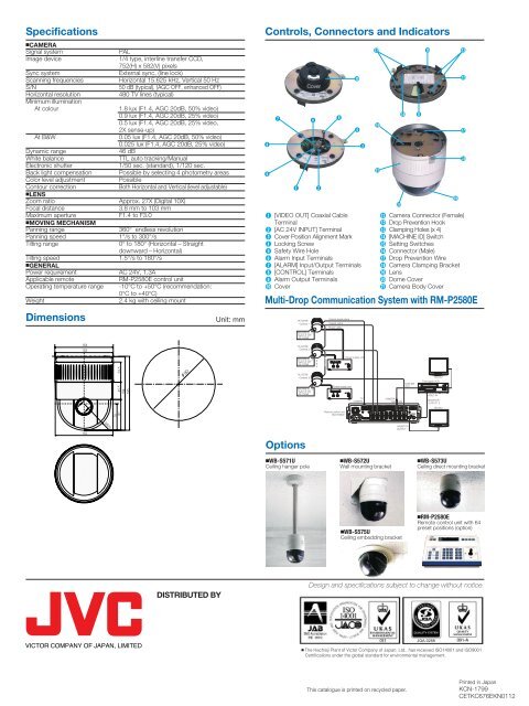 JVC TK-C676E Dome cameras product datasheet - SourceSecurity ...