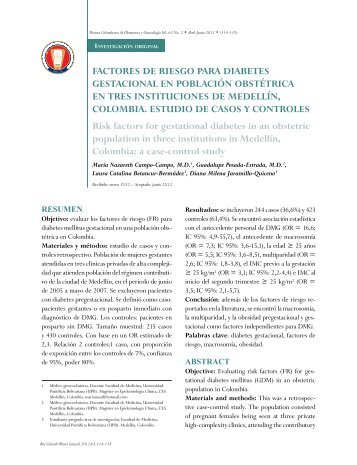 Prediabetes y diabetes gestacional - SciELO Prediabetes y diabetes gestacional - SciELO