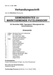 6. Sitzung (60 KB) - .PDF - Marktgemeinde Putzleinsdorf