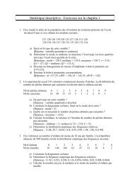 Statistique descriptive : Exercices sur le chapitre 1