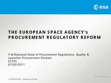 the procurement regulations - emits - ESA