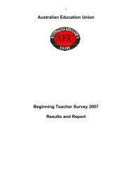 Australian Education Union Beginning Teacher Survey 2007 ...