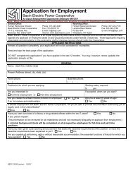 Application for Employment - Basin Electric Power Cooperative