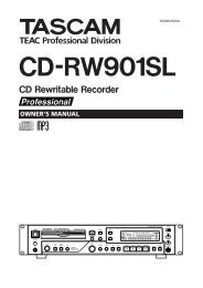 Tascam CD-RW901SL Owner's Manual