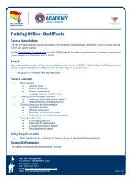 Training Officer Certificate Course Overview v2 - Surf Life Saving NSW